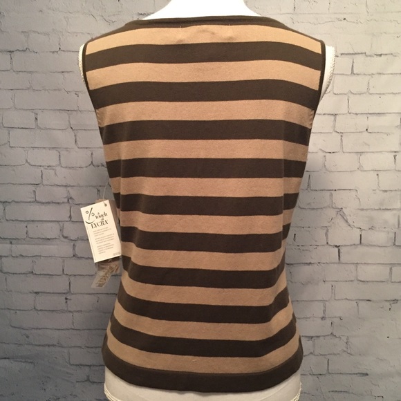 Jones New York Striped Knit Tank Size Medium - Picture 2 of 8